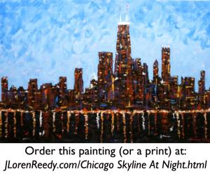 The City At Night Paintings. . .Chicago Skyline At Night