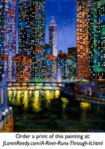 The City At Night Paintings. . .A River Runs Through It